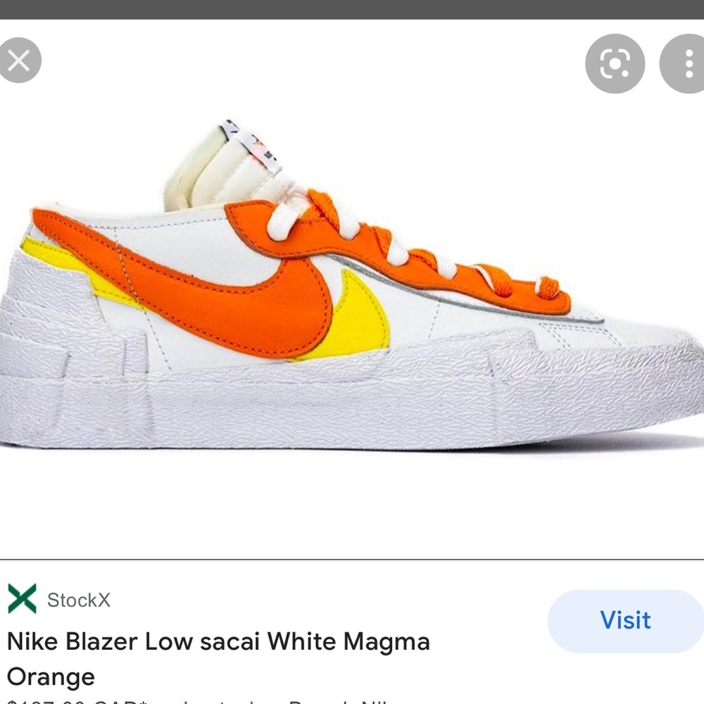 6.5 W/5 M Nike Sacai Orange Blazer Low NWT AND BOX